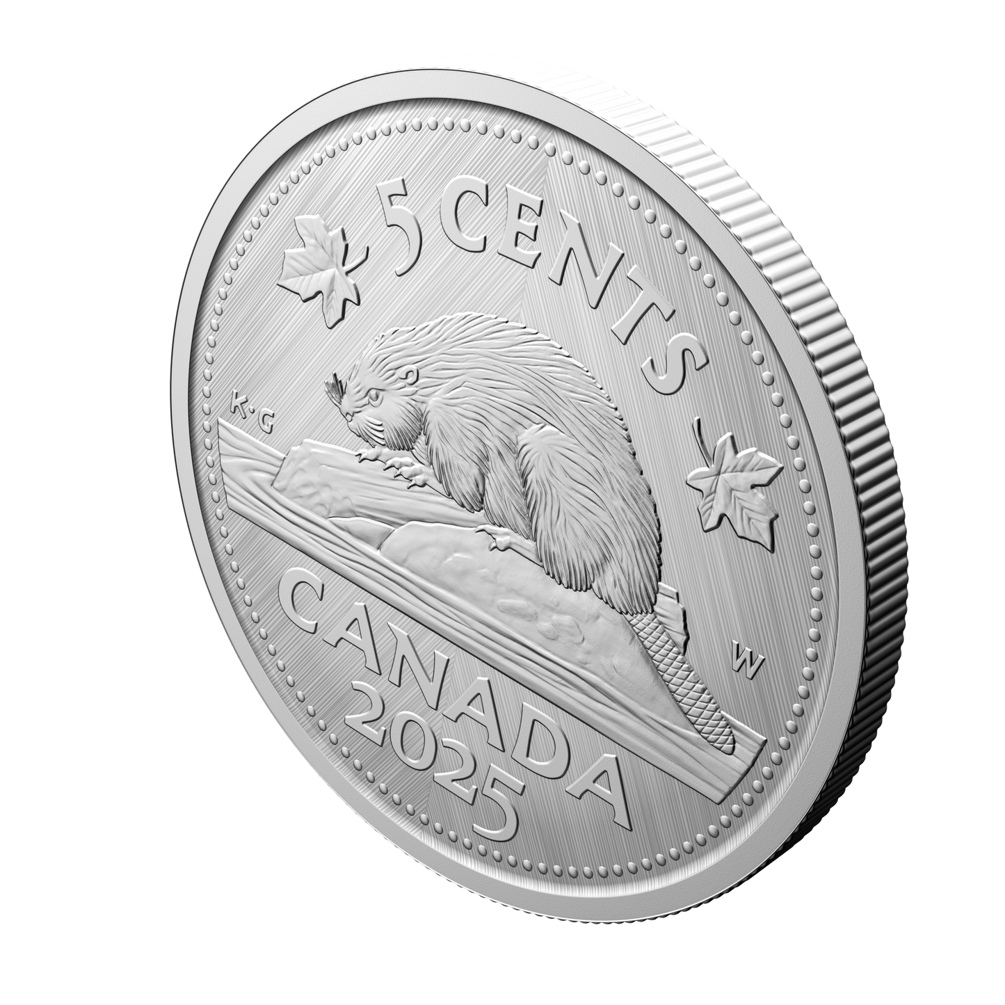 2025 Canada 5-cents Tribute: W Mint Mark - Beaver Fine Silver (No Tax)