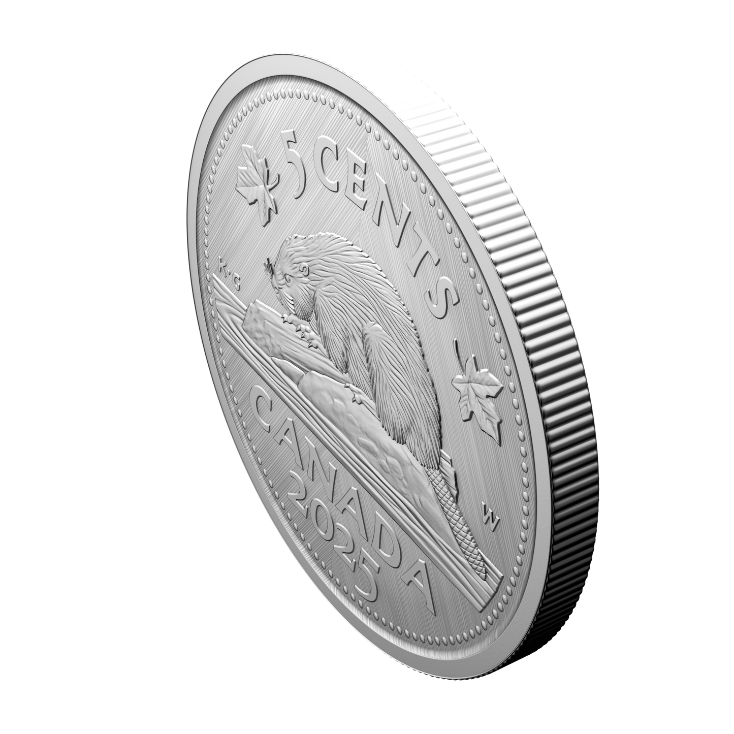 2025 Canada 5-cents Tribute: W Mint Mark - Beaver Fine Silver (No Tax)