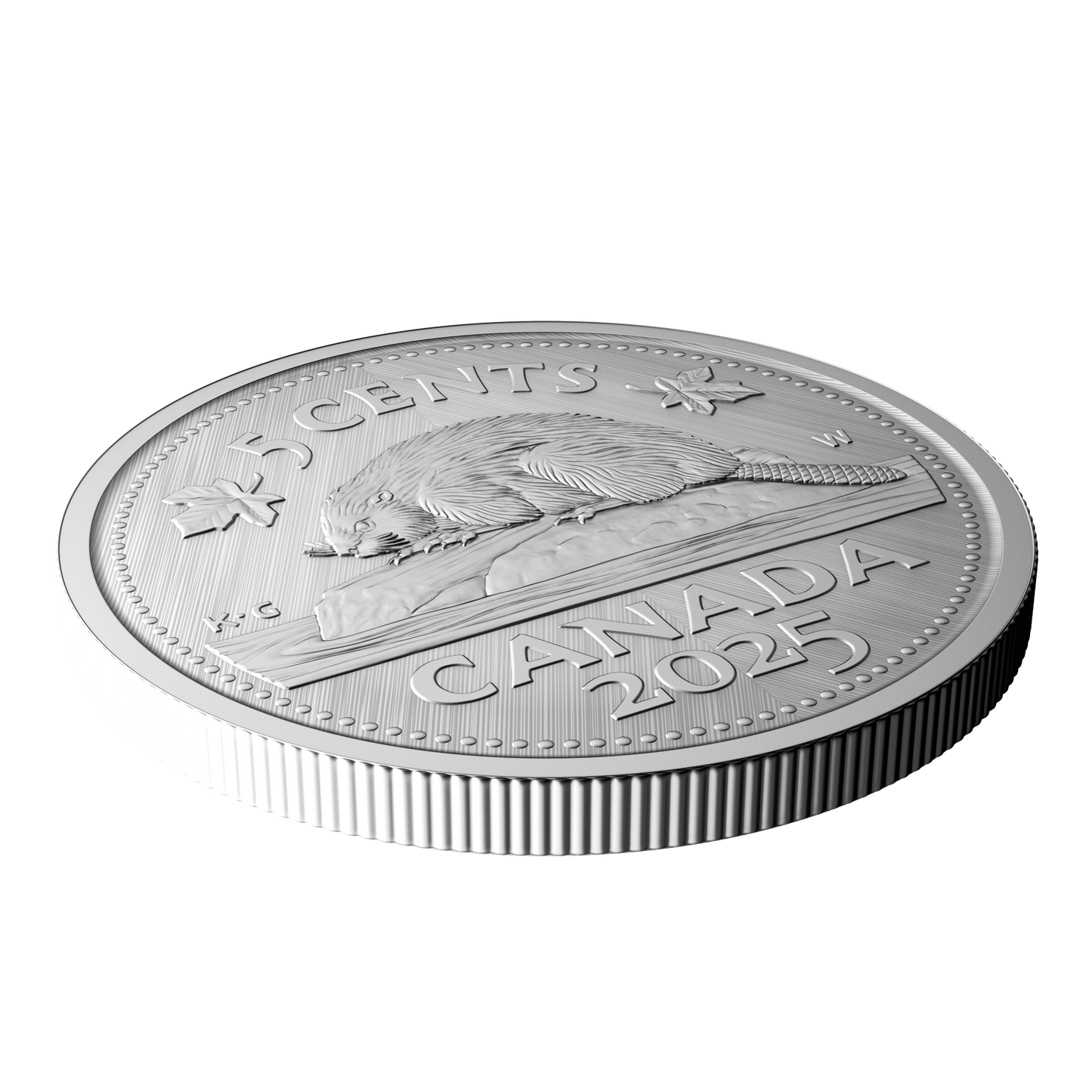 2025 Canada 5-cents Tribute: W Mint Mark - Beaver Fine Silver (No Tax)
