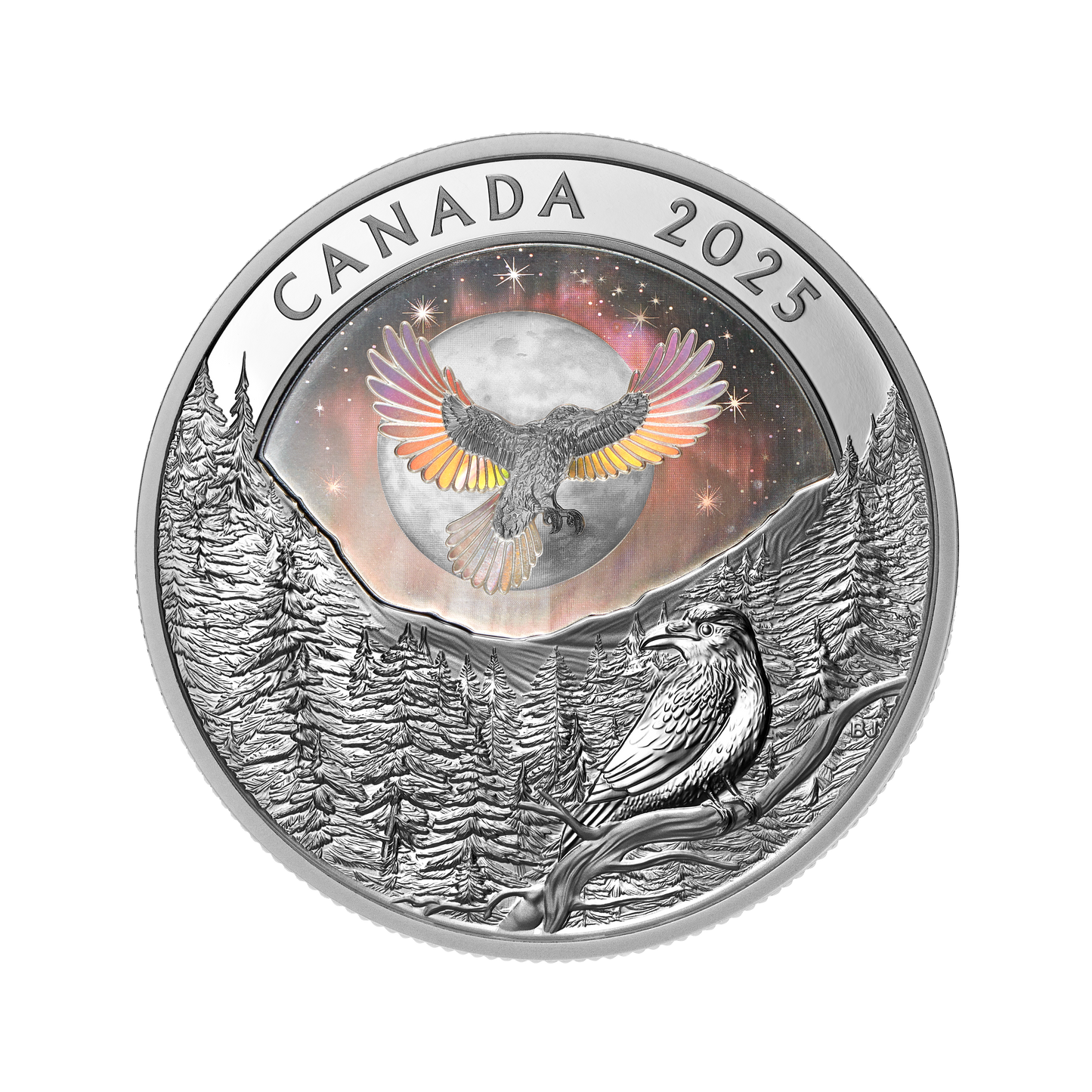 2025 Canada $20 Moon Sky: Raven Holographic Fine Silver Coin (No Tax)