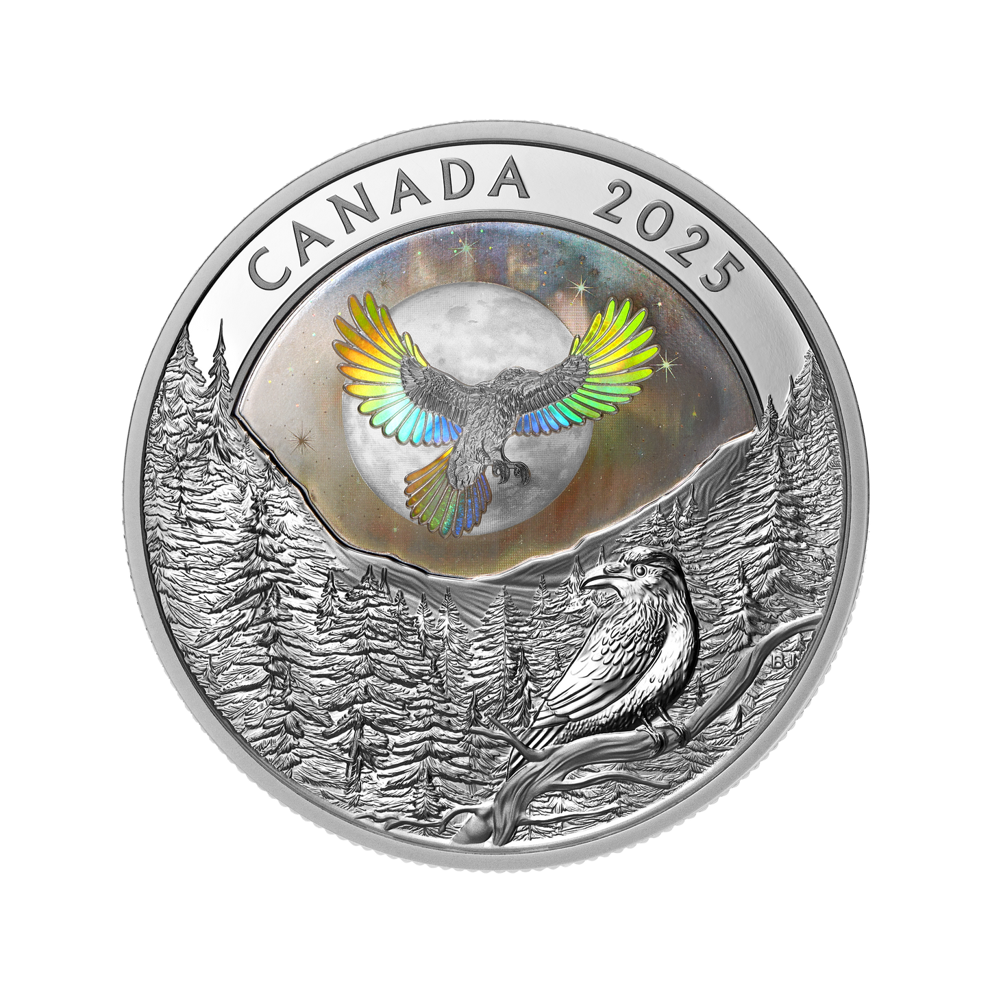 2025 Canada $20 Moon Sky: Raven Holographic Fine Silver Coin (No Tax)