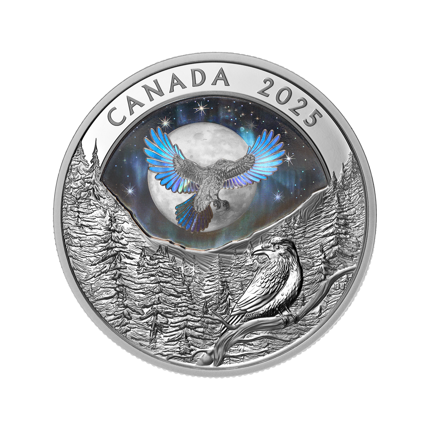 2025 Canada $20 Moon Sky: Raven Holographic Fine Silver Coin (No Tax)