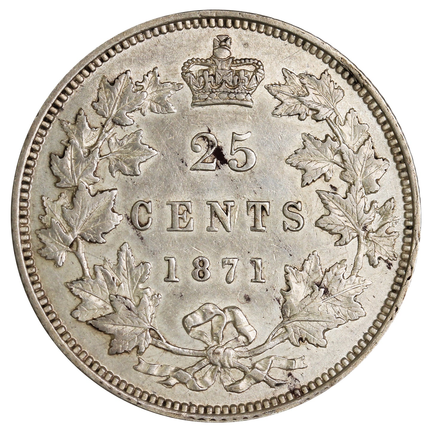 1871 Obv. 2 Canada 25-cents Extra Fine (EF40) $