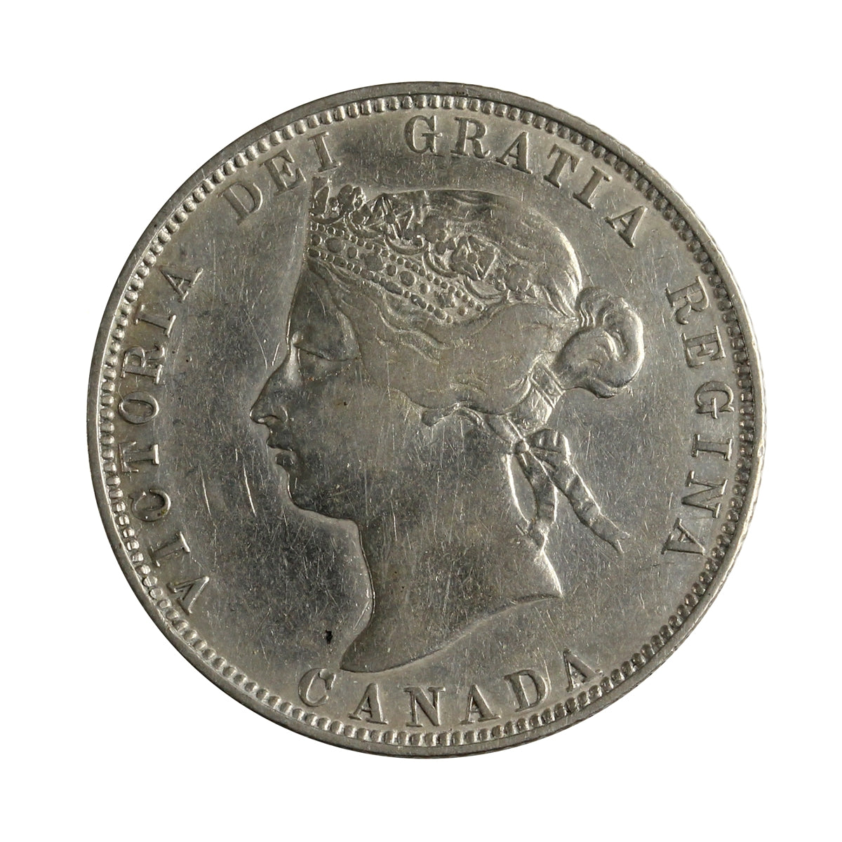 1871 Obv. 2 Canada 25-cents Very Fine (VF20) $