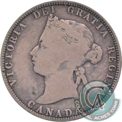 1871H Obv. 2 Canada 25-cents Very Good (VG8) $