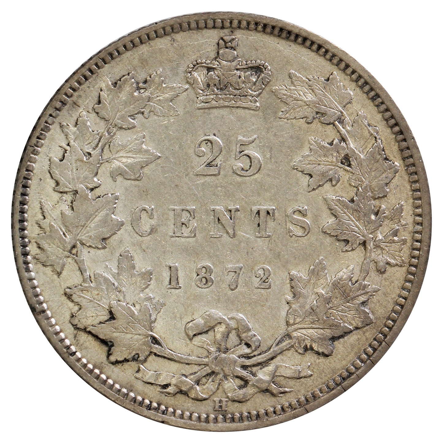 1872H Canada 25-cents Extra Fine (EF-40) $