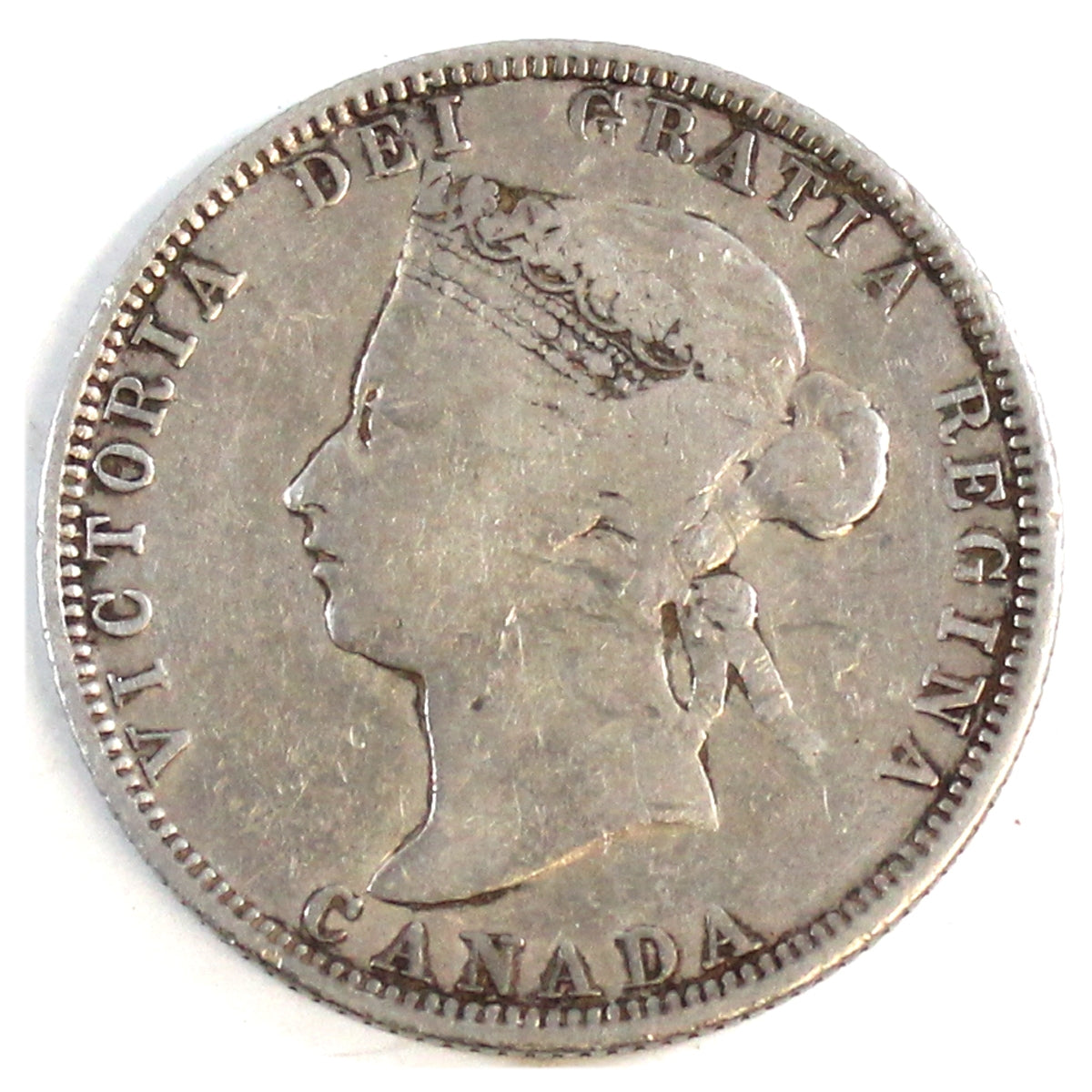 1880H Narrow 0 Over Wide 0 Canada 25-cents VG-F (VG10) $