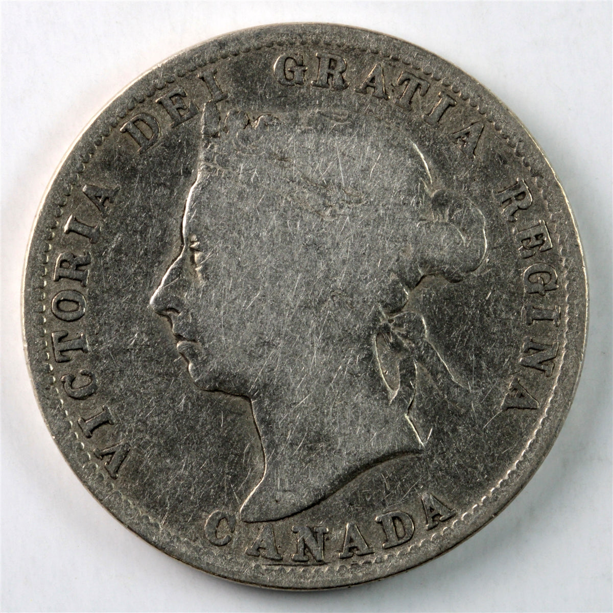 1885 Straight Top 5 Canada 25-cents G-VG (G6) $