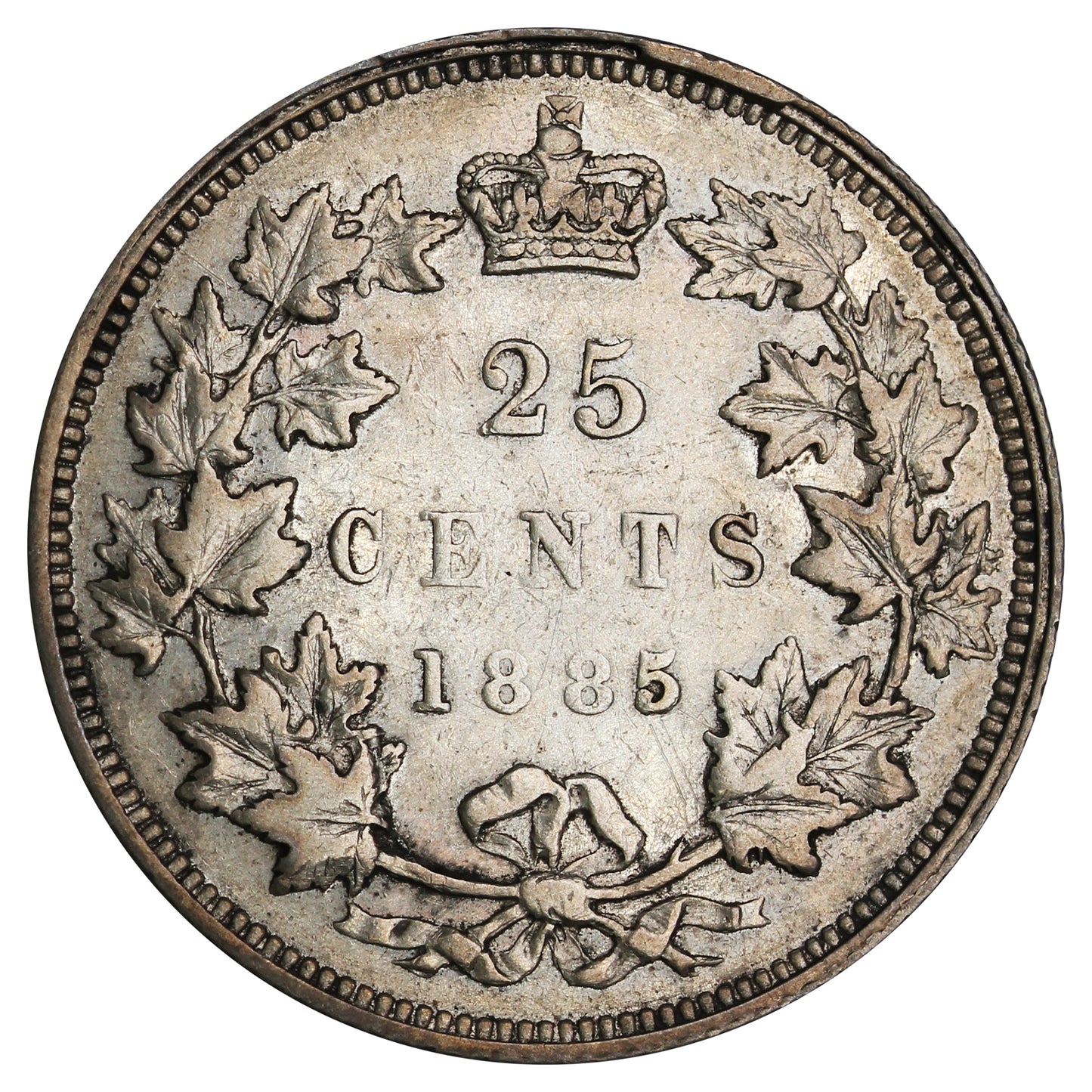 1885 Curved Top 5 Canada 25-cents Very Fine (VF-20) $