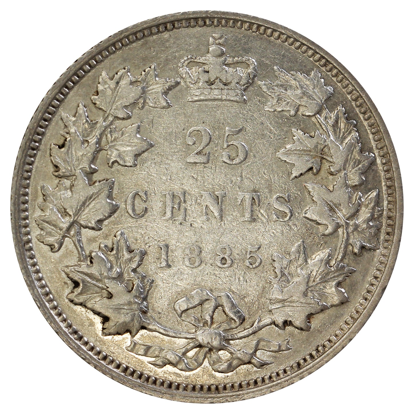 1885 Curved Top 5 Canada 25-cents VF-EF (VF-30) $