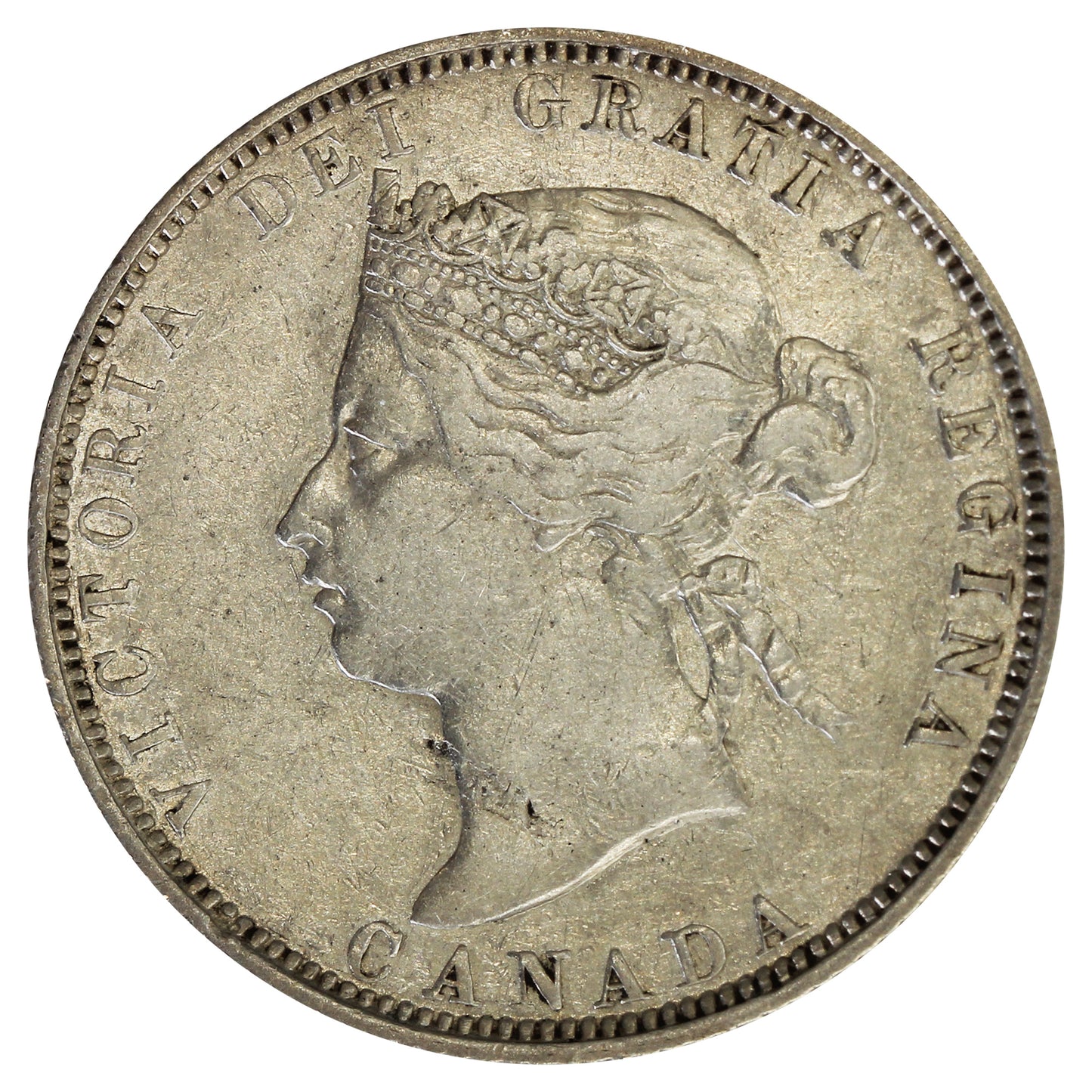 1885 Curved Top 5 Canada 25-cents VF-EF (VF-30) $