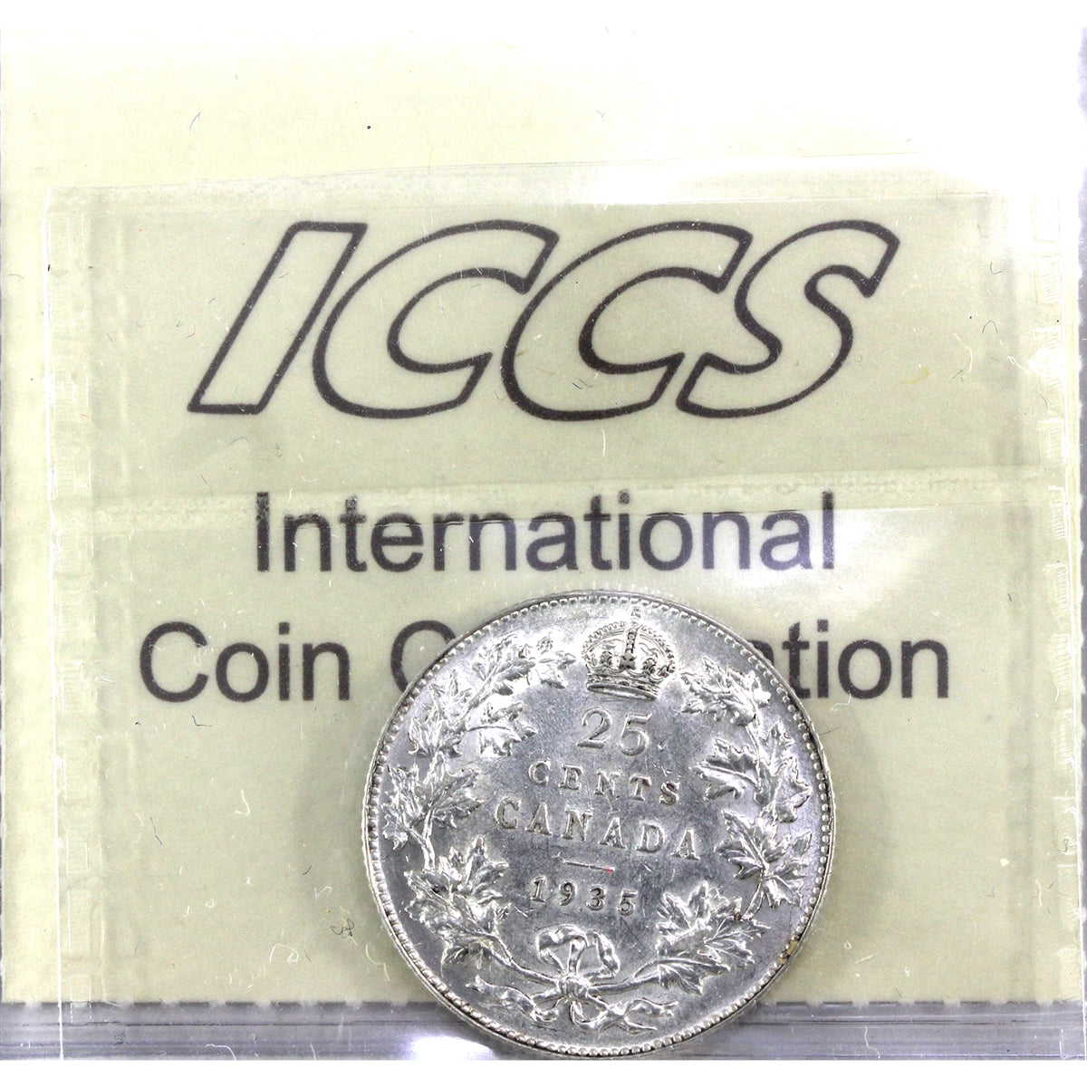 1935 Canada 25-cents ICCS Certified EF40
