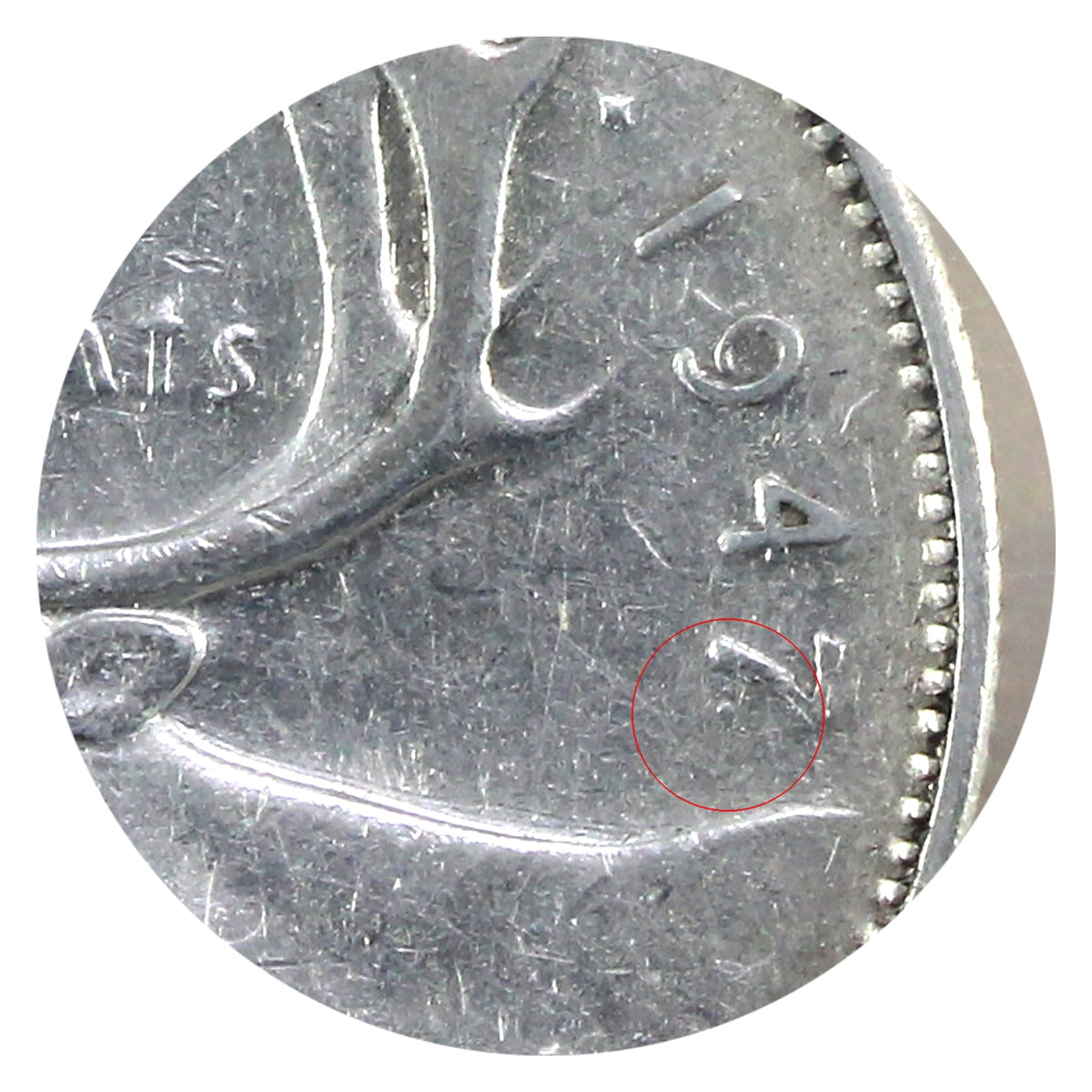 1947 Dot Canada 25-cents ICCS Certified F15