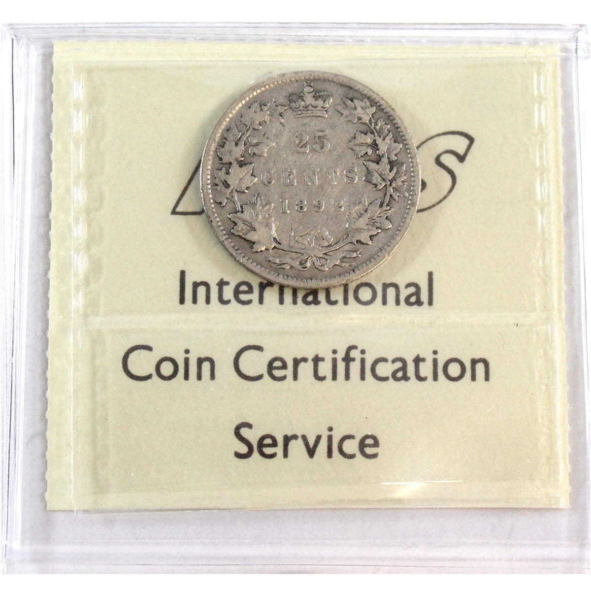 1892 Canada 25-cents ICCS Certified VG10