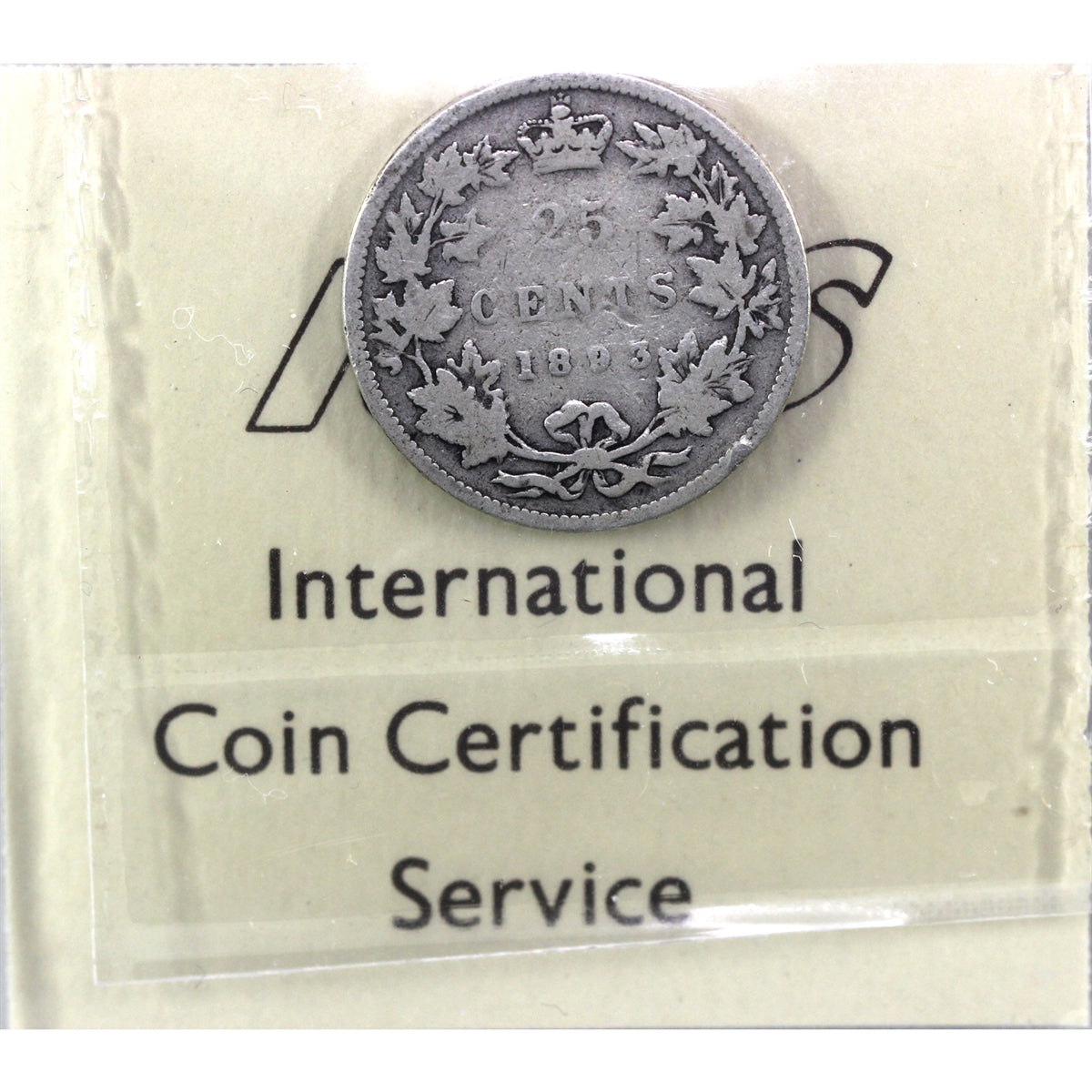 1893 Canada 25-cents ICCS Certified G4