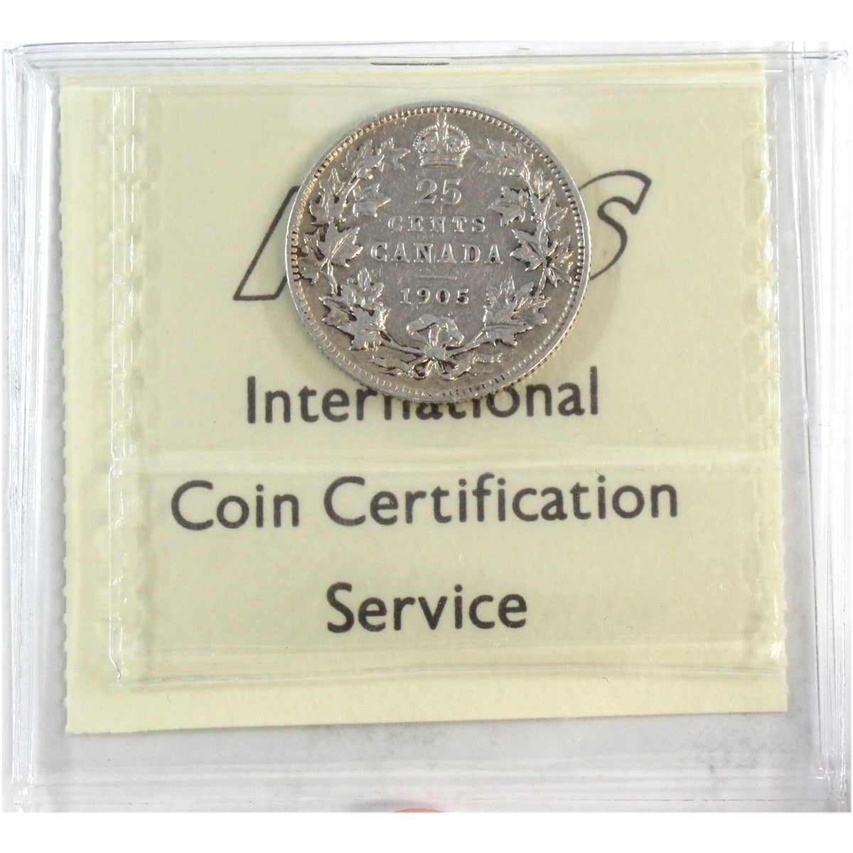 1905 Canada 25-cents ICCS Certified F12