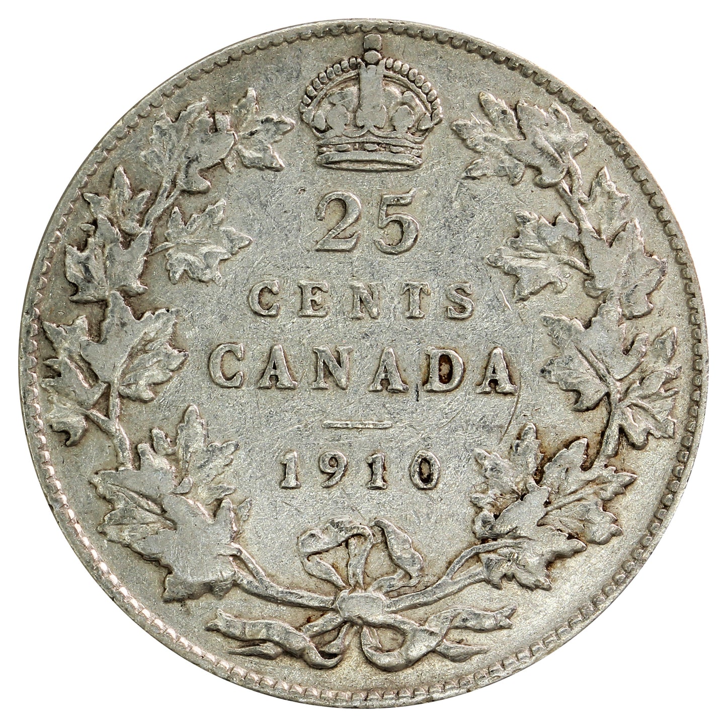 1910 Canada 25-cents F-VF (F-15)
