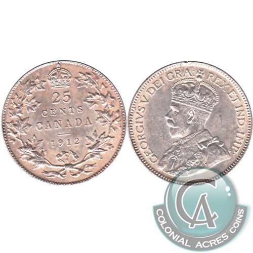 1912 Canada 25-cents EF-AU (EF45) $