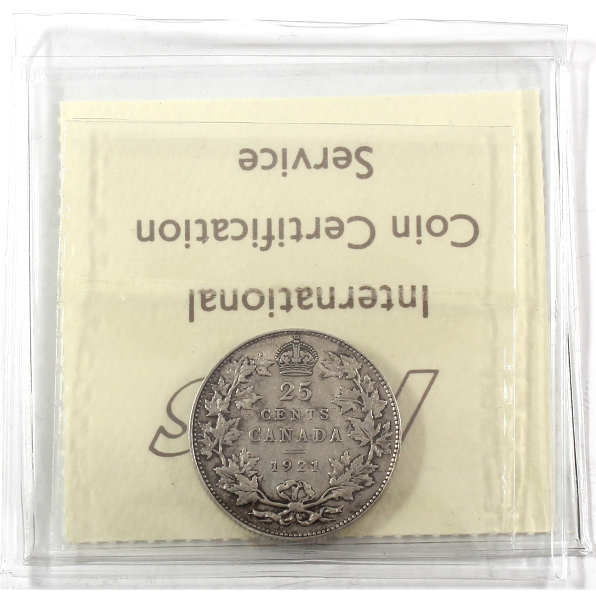 1921 Canada 25-cents ICCS Certified VF20