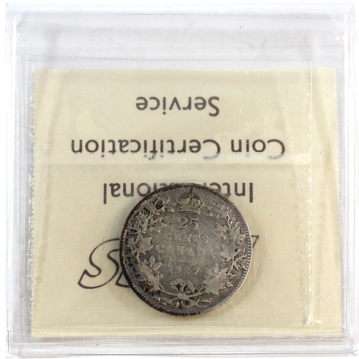 1927 Canada 25-cents ICCS Certified VG8