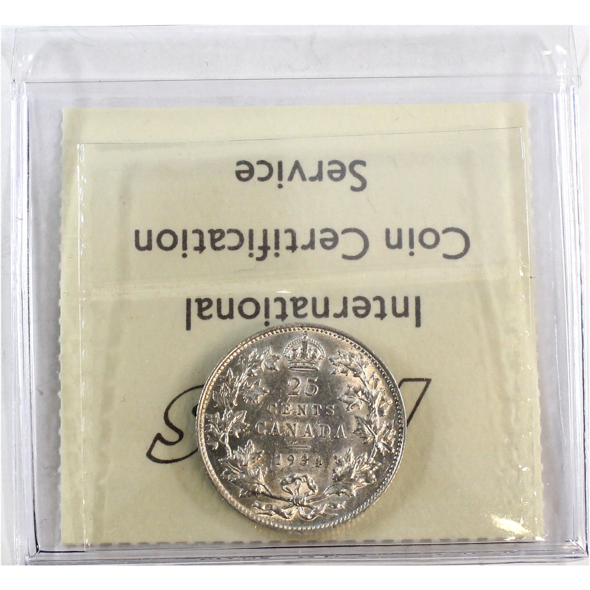 1934 Canada 25-cents ICCS Certified EF40