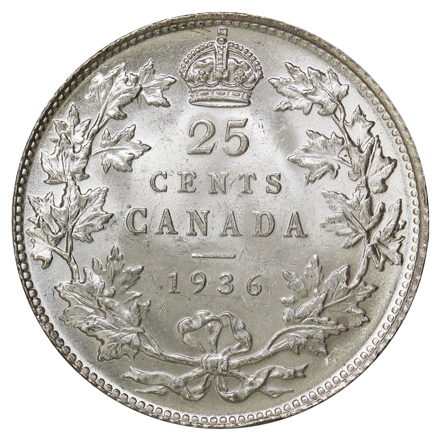 1936 Canada 25-cents Brilliant Uncirculated (MS63) $
