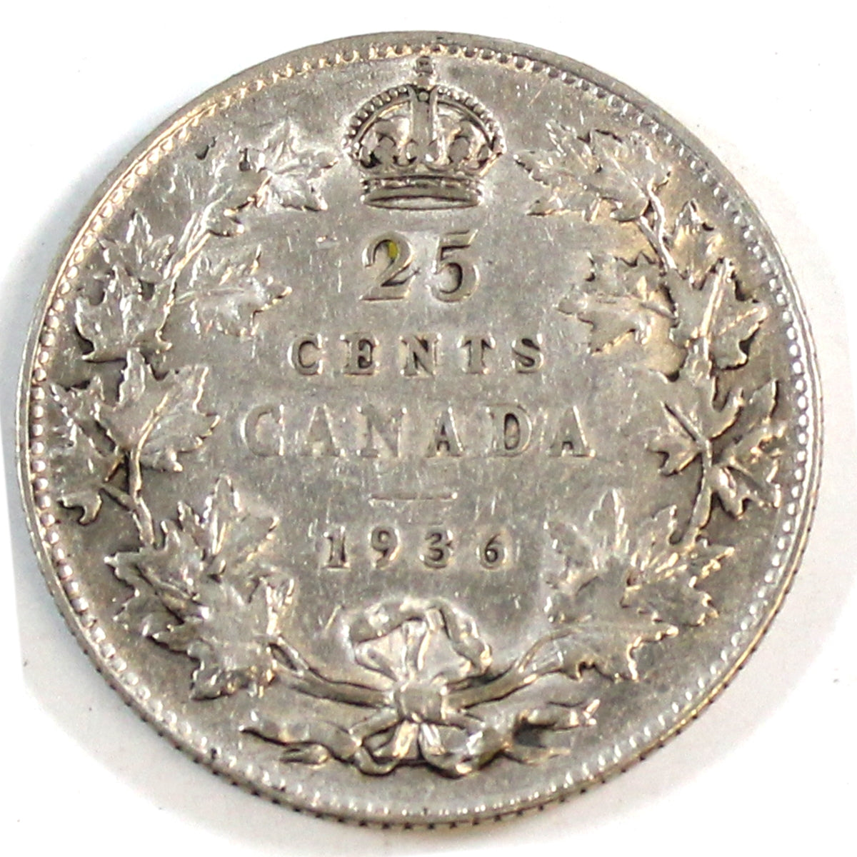 1936 Bar Canada 25-cents F-VF (F15) $