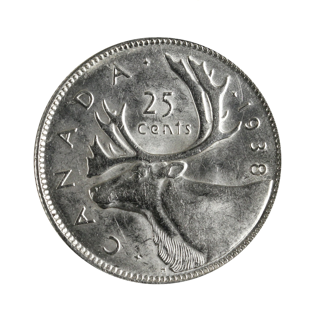 1938 Canada 25-cents AU-UNC (AU55) $