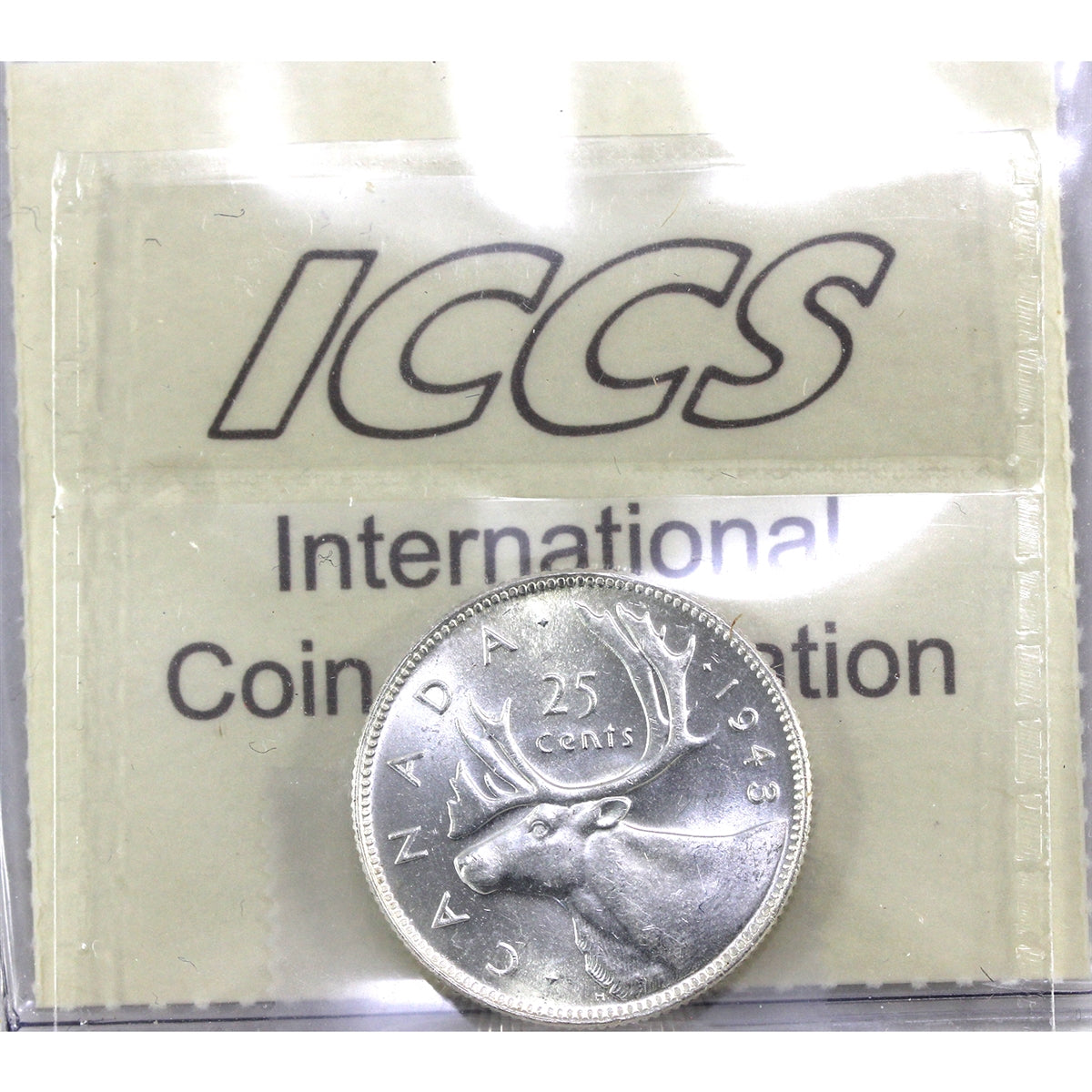 1943 Canada 25-cents ICCS Certified MS63
