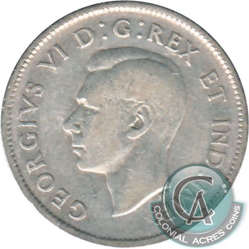 1945 Canada 25-cents Circulated