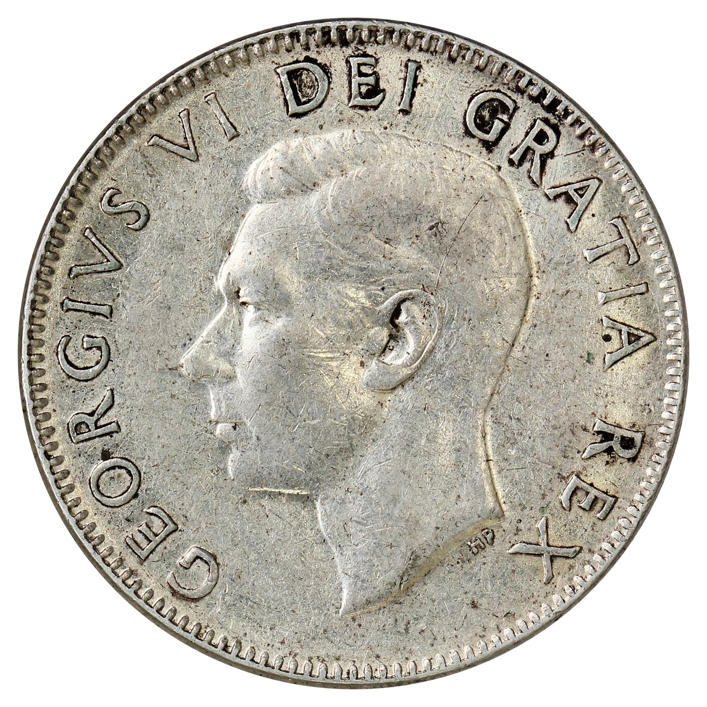 1952 Low Relief Canada 25-cents Circulated