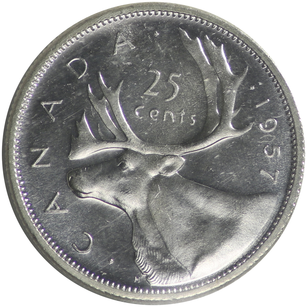 1957 Canada 25-cents ICCS Certified MS65