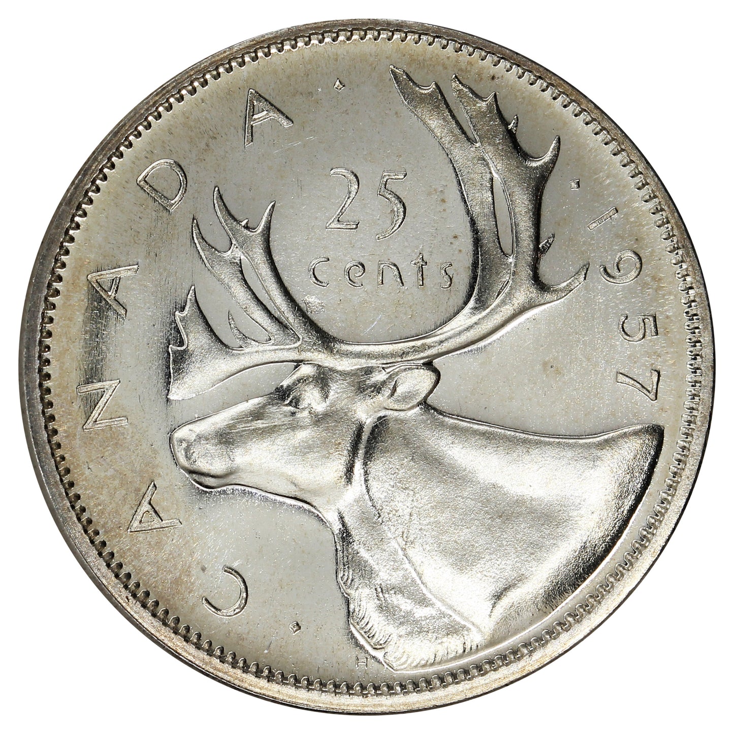 1957 Canada 25-cents Proof Like