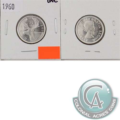 1960 Canada 25-cents Uncirculated (MS60)