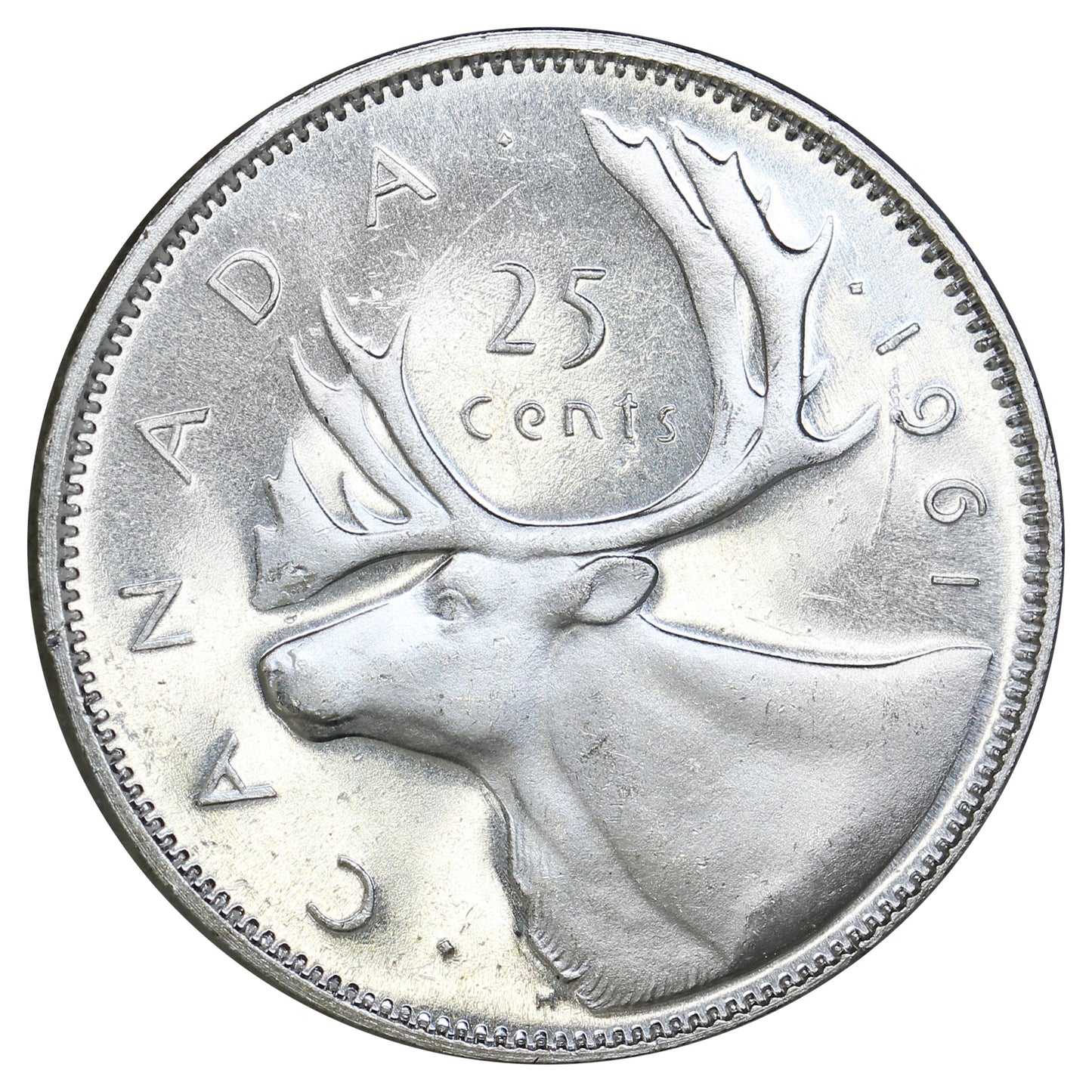 1961 Canada 25-cents Brilliant Uncirculated (MS-63)