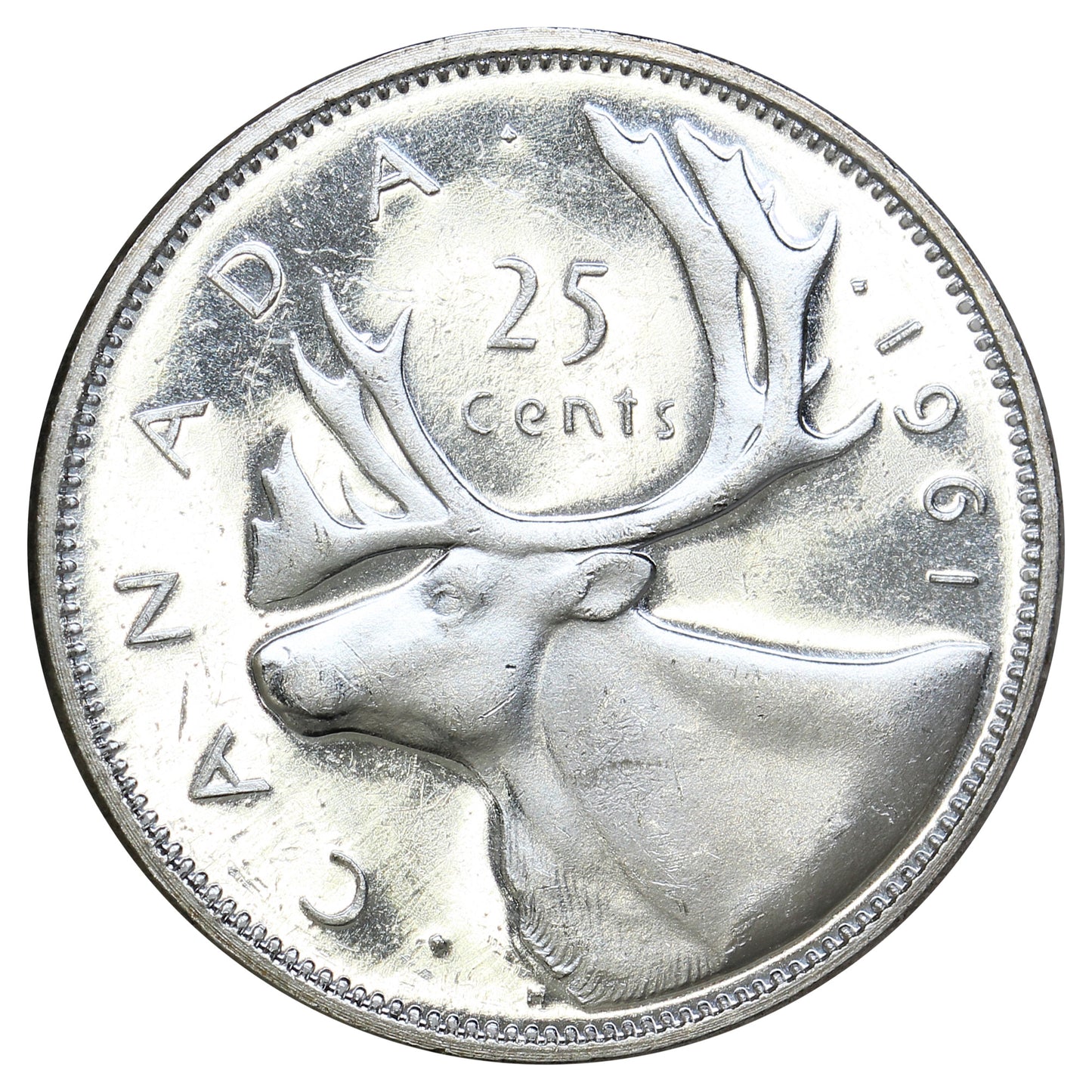 1961 Canada 25-cents UNC+ (MS-62)
