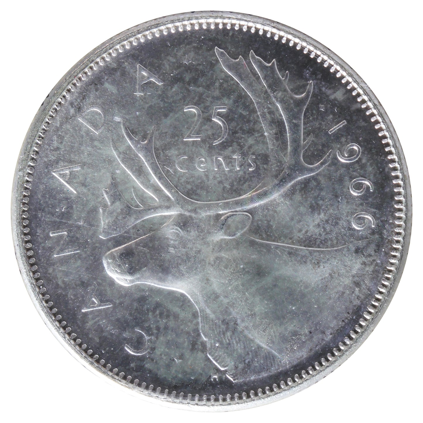1966 Canada 25-cents ICCS Certified MS65