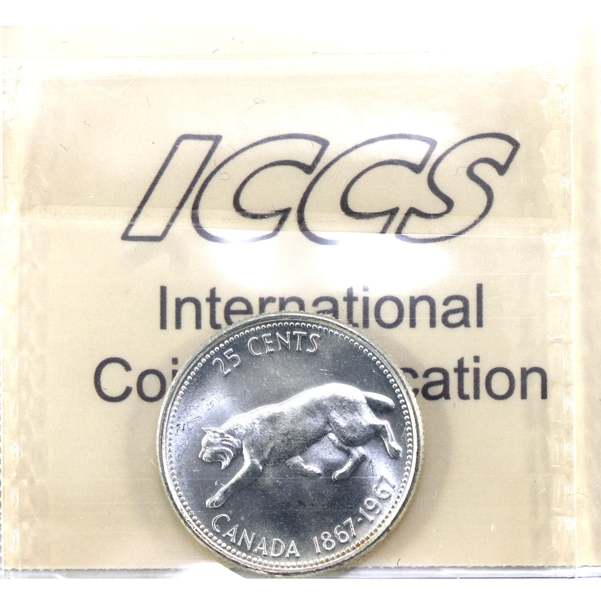 1967 Canada 25-cents ICCS Certified MS65