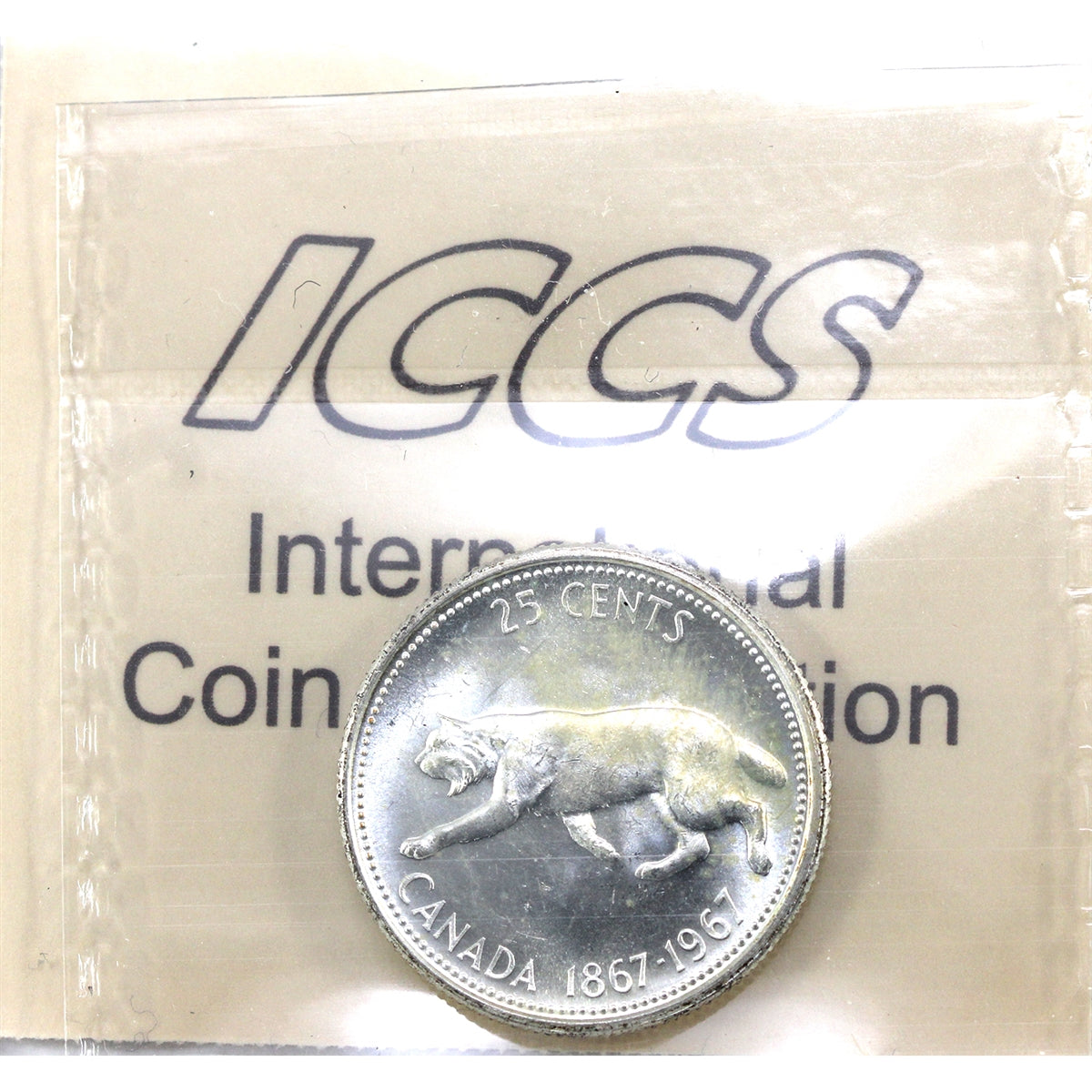 1967 Canada 25-cents ICCS Certified MS66