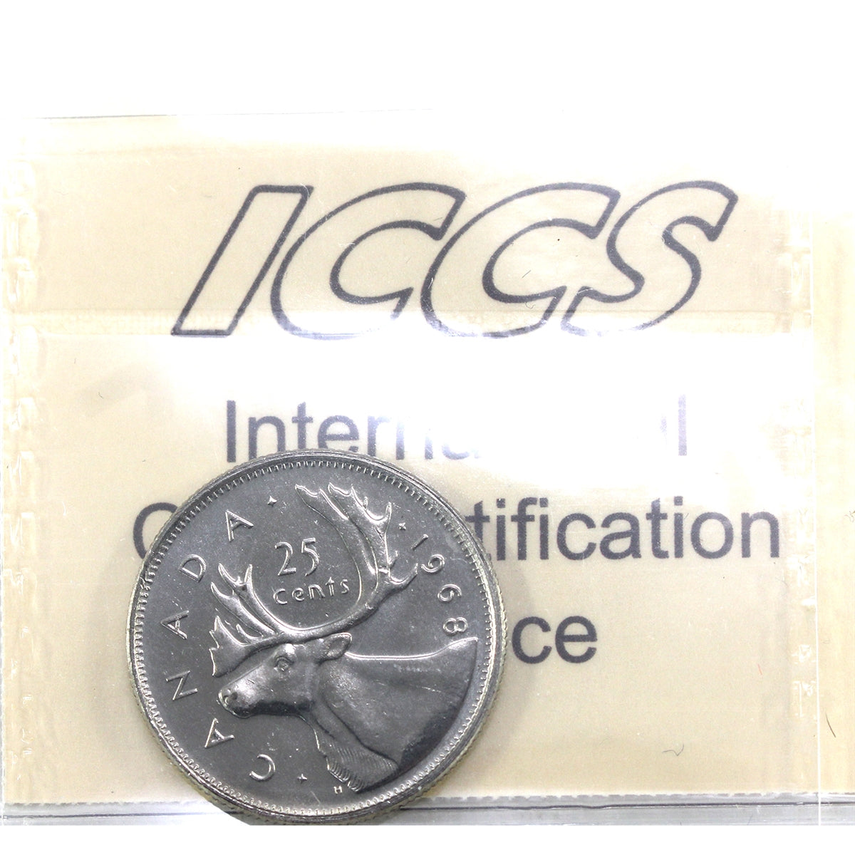 1968 Nickel Canada 25-cents ICCS Certified MS65