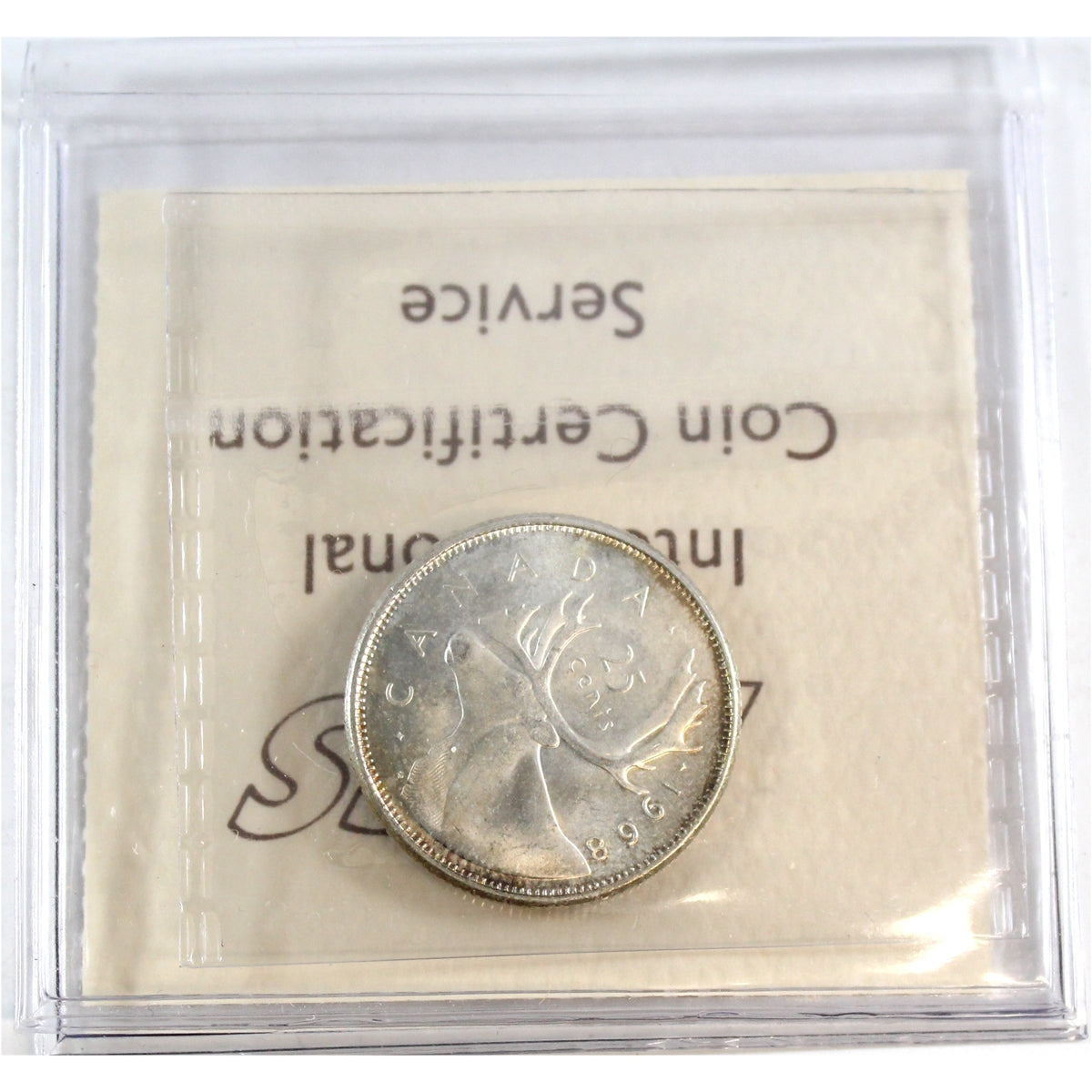 1968 Silver Canada 25-cents ICCS Certified MS64