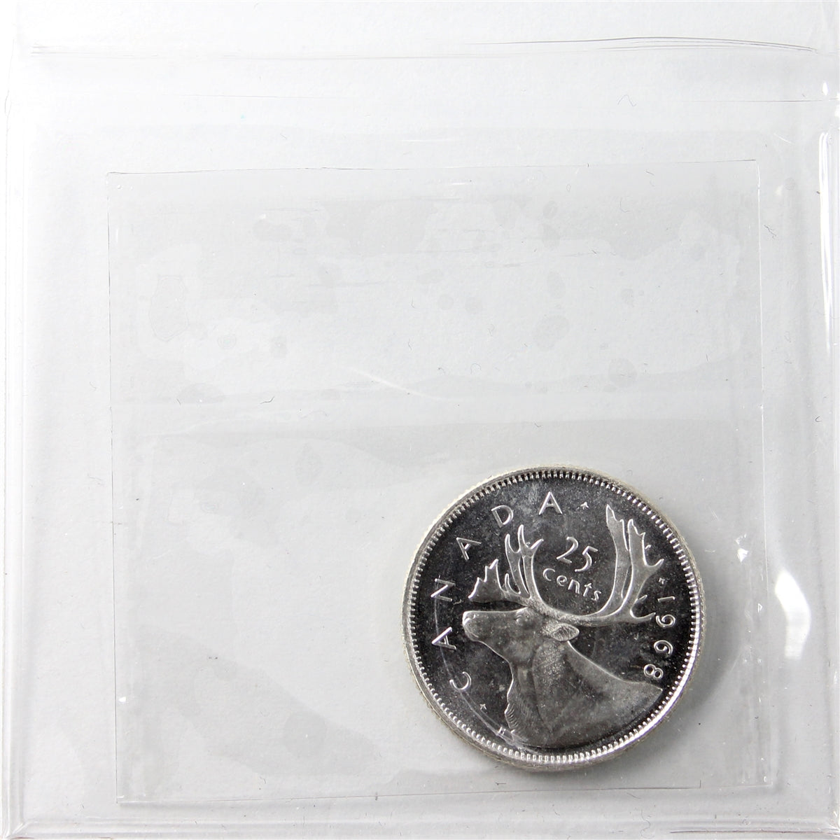 1968 Silver Canada 25-cents ICCS Certified MS65 Cameo