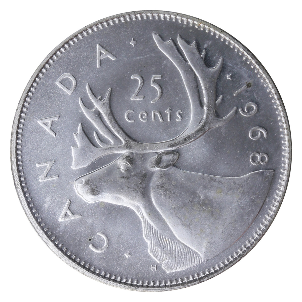 1968 Silver Canada 25-cents ICCS Certified MS66 Cameo