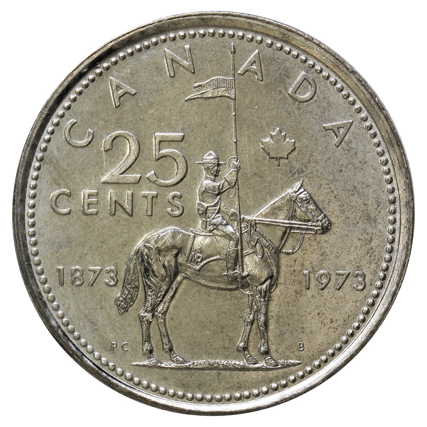 1973 RCMP Canada 25-cents Brilliant Uncirculated (MS63)