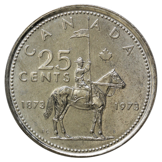 1973 RCMP Canada 25-cents Brilliant Uncirculated (MS63)
