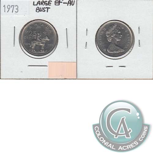 1973 Large Bust Canada 25-cents EF-AU (EF45) $