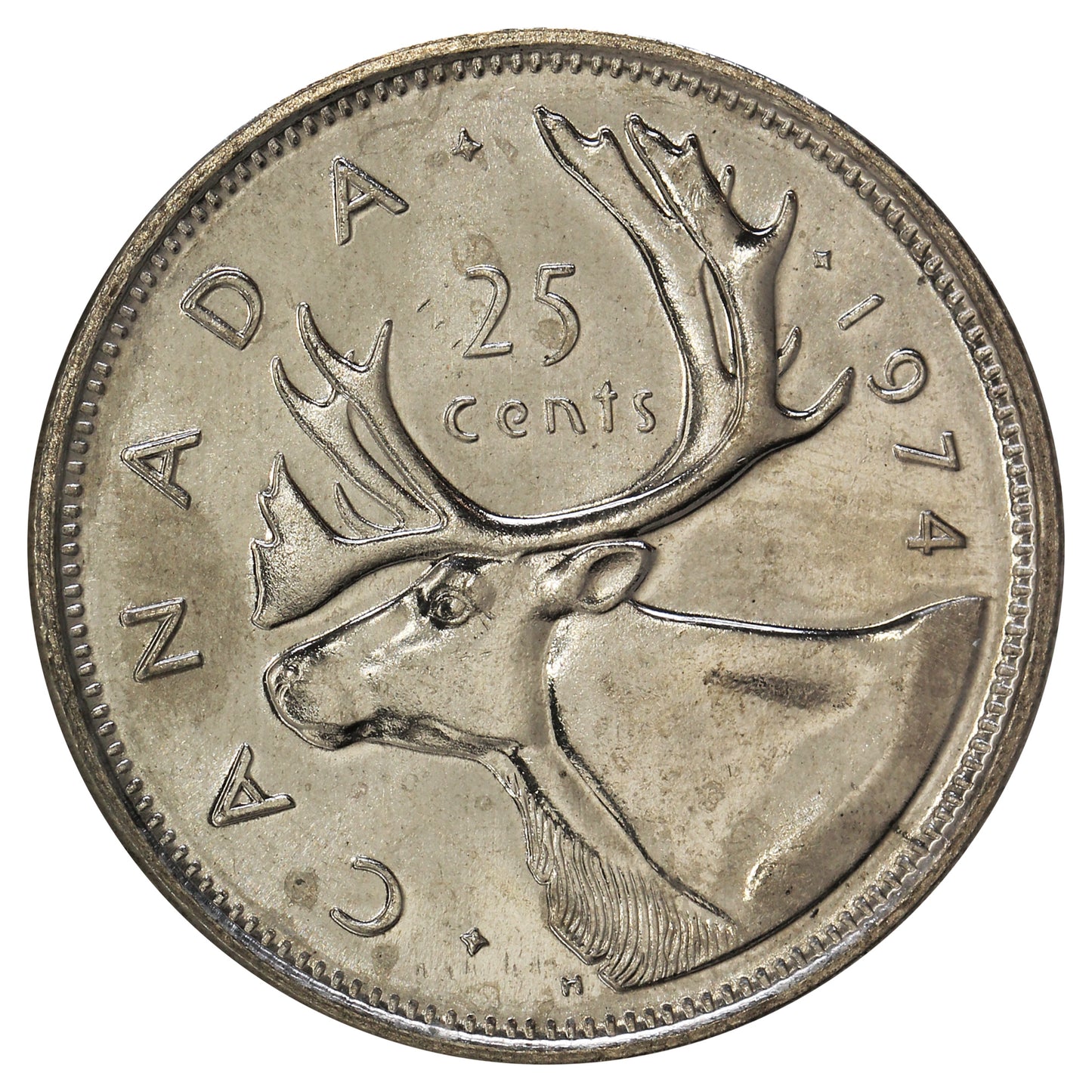 1974 Canada 25-cents Brilliant Uncirculated (MS63)