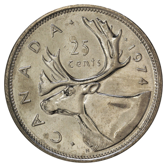 1974 Canada 25-cents Brilliant Uncirculated (MS63)