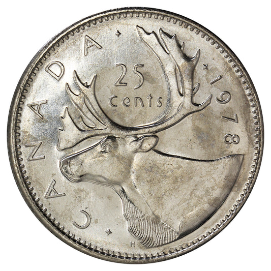 1978 Large Denticles Canada 25-cents Brilliant Uncirculated (MS63)