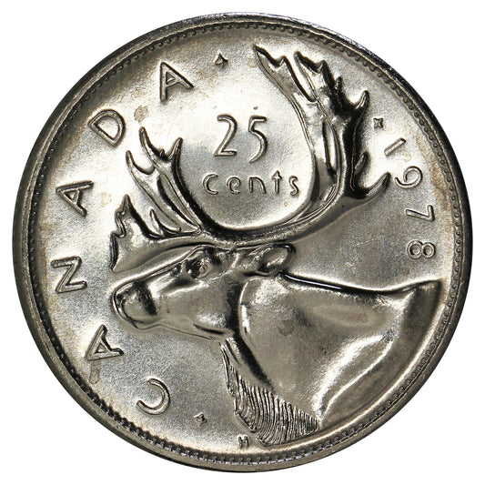 1978 Small Denticles Canada 25-cents Brilliant Uncirculated (MS63)